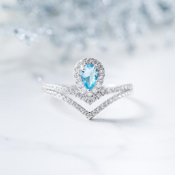 Blue Topaz Gemstone ring, size 7, 925 Sterling Silver Charmed Aroma - Picture 4 of 4